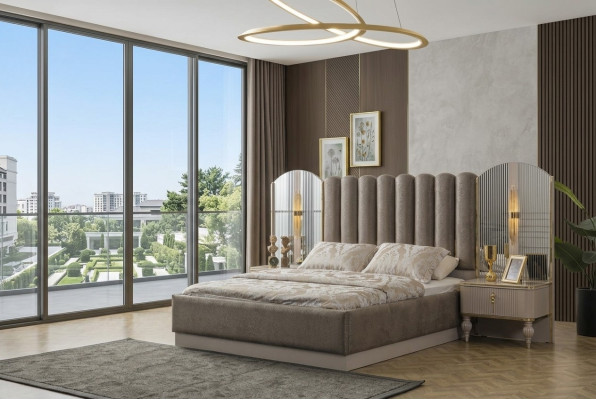 Exclusive bedroom furniture designer double bed modern nightstands