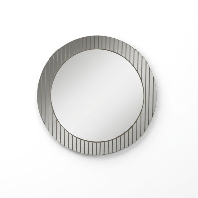 Gray round mirror designer hallway mirror modern decorative mirror luxury furniture