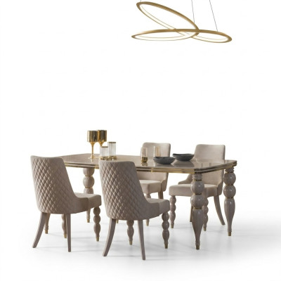 Beige dining table luxurious wooden table designer dining room furniture new