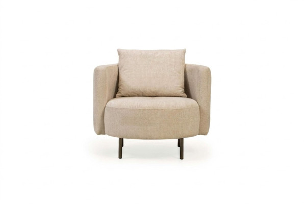 Fabric armchair, armchair, cocktail chair, single-seater, beige designer seat, new