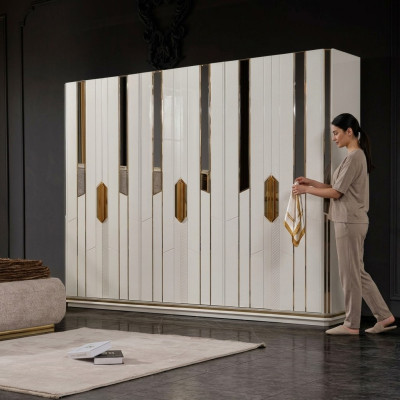 Wardrobe clothes cabinet wooden cabinet modern wardrobe white