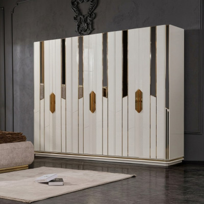 Wardrobe clothes cabinet wooden cabinet modern wardrobe white