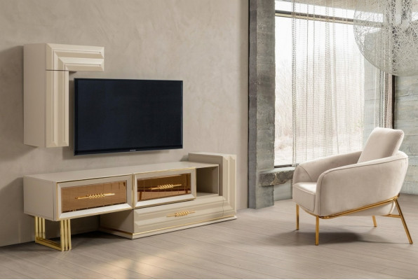 Wall unit RTV lowboard sideboard TV stand wall cabinet beige modern
