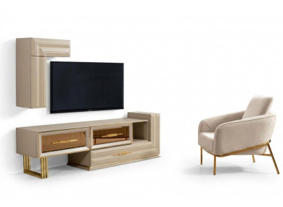 Wall unit RTV lowboard sideboard TV stand wall cabinet beige modern