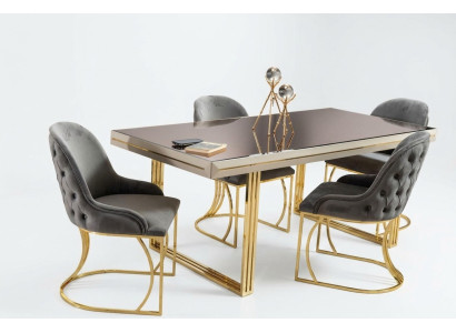 Dining group dining nook dining room furniture dining table chair set 7-piece gray luxury