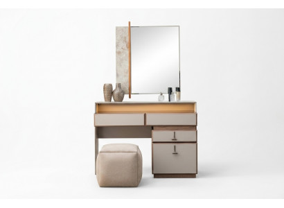 Garniture Makeup Console Dressing Table Mirror Console Table Gray 3-piece Set