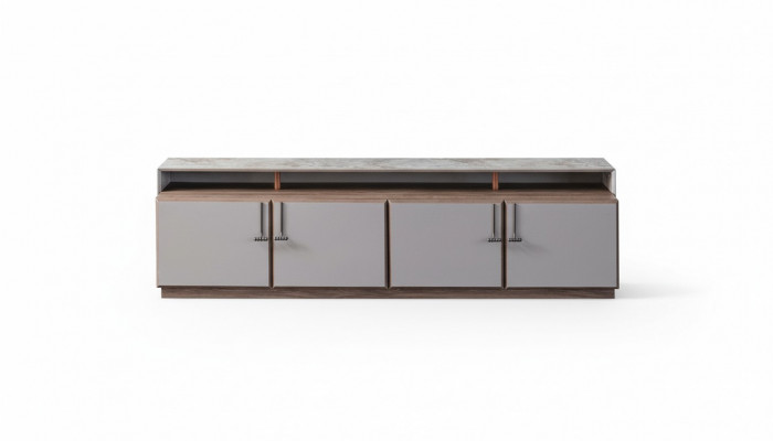 Sideboard TV Stand RTV Lowboard Gray Living Room Wood Table Cabinet