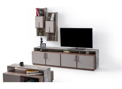 TV stand wall cabinets sideboard RTV lowboard gray living room wood