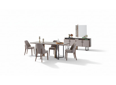 Dining set dining nook dining table chairs wood gray dining room 9-piece sideboard