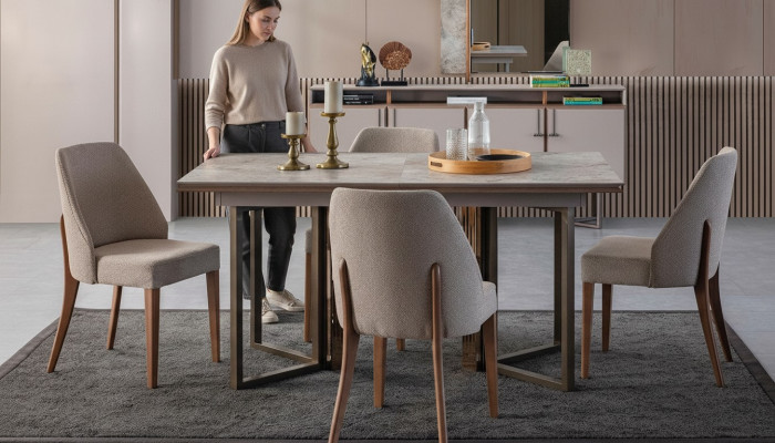Dining room set dining table area dining corner dining table chairs wood gray 7-piece