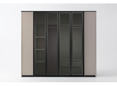 Wardrobe Coat Closet Cabinet Modern Wooden Cabinet Gray