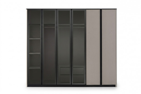 Wooden cabinet, wardrobe, closet, cloakroom cabinet, modern gray