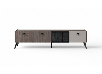 Sideboard Living Room TV Stand RTV Lowboard Cabinet Wood Gray Dresser