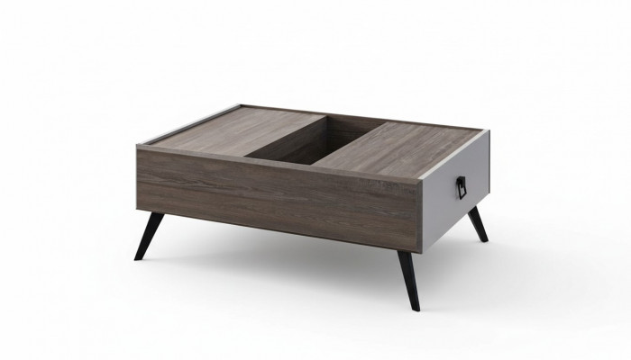 Coffee table wood side table grey living room