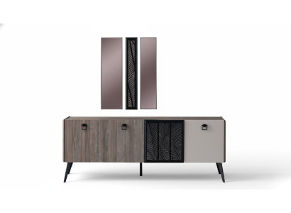 Sideboard with Mirror Group Wooden Cabinet Wardrobe Dining Room