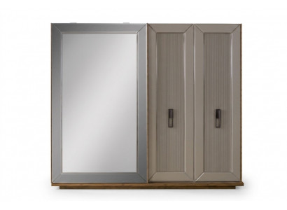 Wardrobe cabinet closet mirror wooden cabinet beige