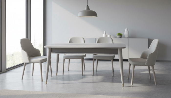 Gray dining table designer dining room furniture extendable wood table new