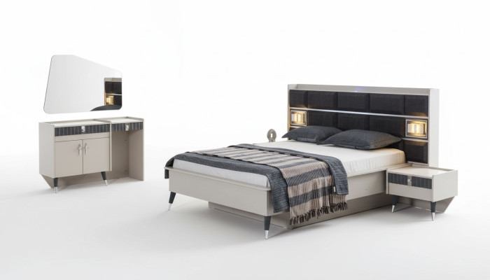 Bedroom set luxury bed designer dressing table console 5-piece set