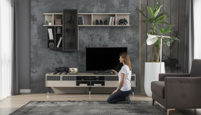 Exclusive sideboard modern shelf TV stand wood lowboard furniture new