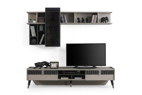 Living room set designer RTV stand luxury wood shelves coffee table 3-piece set