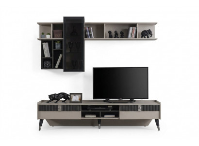 Living room set designer RTV stand luxury wood shelves coffee table 3-piece set