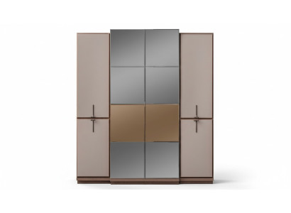 Beige bedroom wardrobe designer wooden wardrobe glass cabinet new