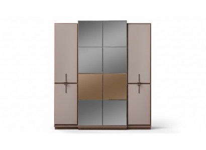 Beige bedroom wardrobe designer wooden wardrobe glass cabinet new