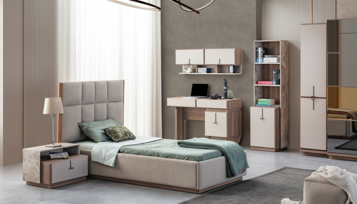 Complete children's room set luxury bed, 1x nightstand, bookshelf