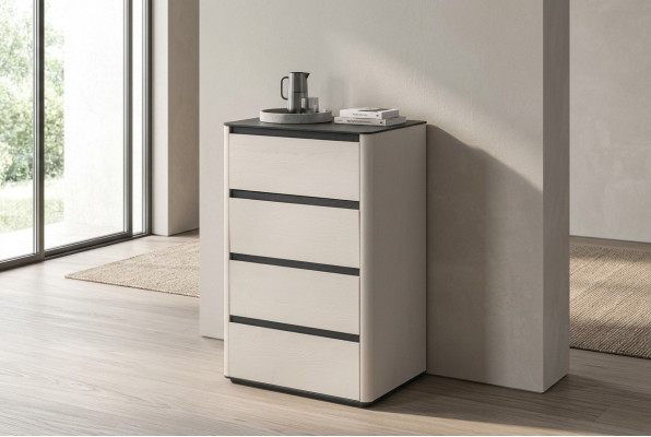 Beige wooden dresser 4-door wooden wardrobe bedroom noble fitted cabinet