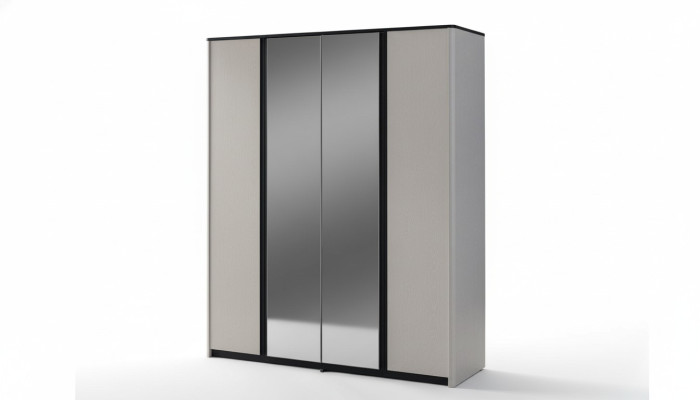 Gray bedroom wardrobe designer mirror cabinet wooden wardrobe