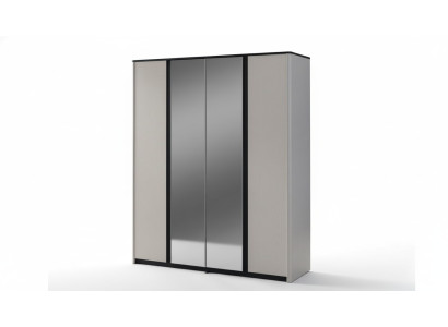 Gray bedroom wardrobe designer mirror cabinet wooden wardrobe