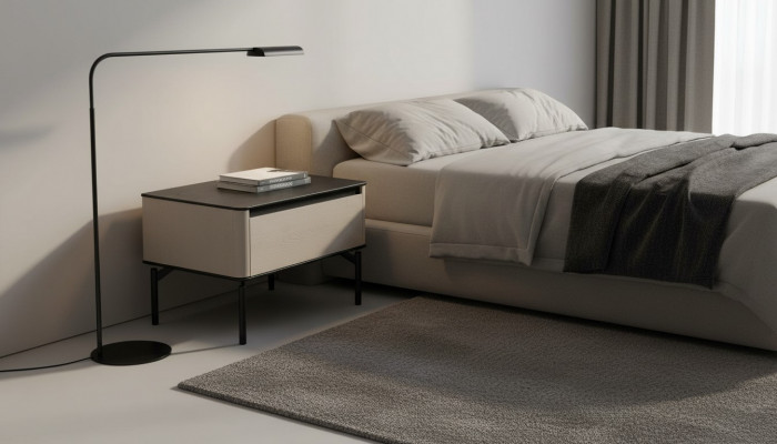 White bedside table designer modern children's room furniture nightstand new