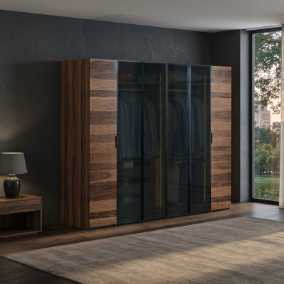 Modern bedroom wardrobe designer glass cabinet luxury furniture