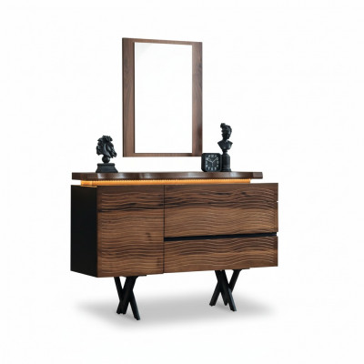 Exclusive dressing table mirror wood cosmetic table brown luxury console