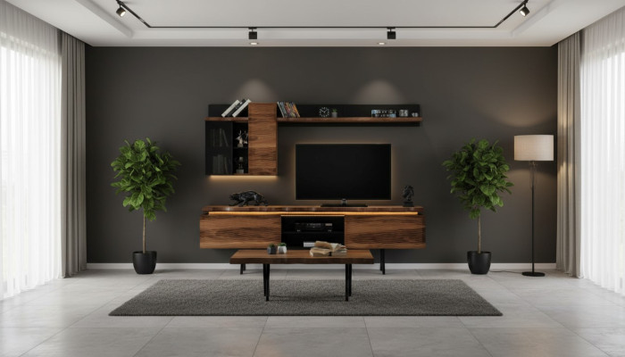 Luxurious living room wall unit wall cabinet TV stand coffee table 3-piece set