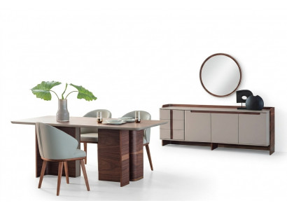 Exclusive dining room furniture, sturdy dining table, designer sideboard, chairs