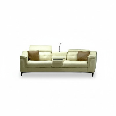 Beige two-seater designer sofa 2-seater living room luxurious seating furniture