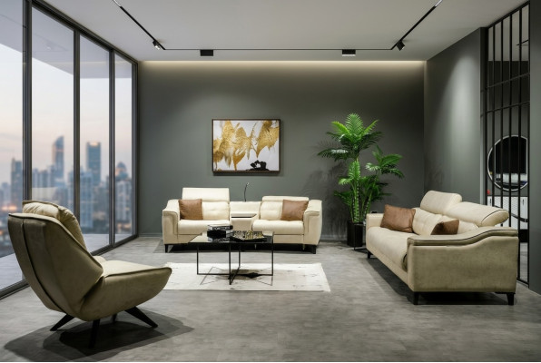 Complete couch set designer 3-seater loveseat luxurious armchair