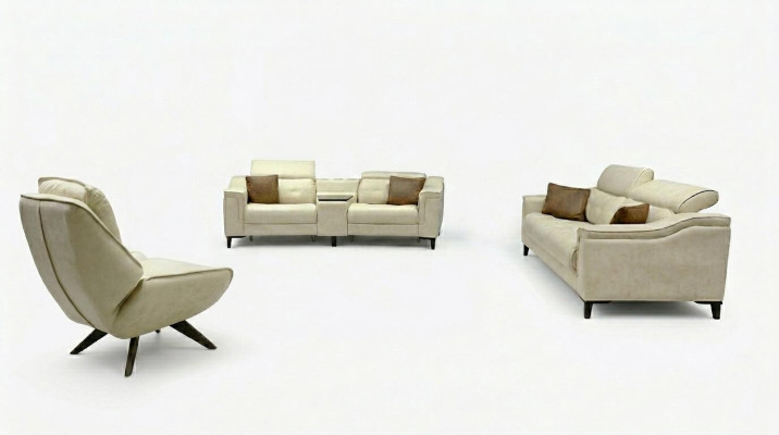 Complete couch set designer 3-seater loveseat luxurious armchair