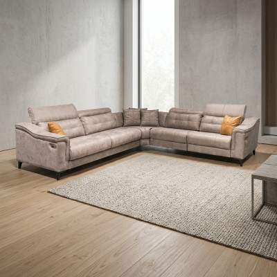 Robust gray corner sofa living room L-shaped leather sofa designer couches