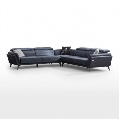 Robust Gray Fabric Sofa Designer L-Shaped Sofa Living Room Upholstered Couch