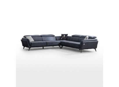 Robust Gray Fabric Sofa Designer L-Shaped Sofa Living Room Upholstered Couch