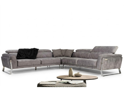 Gray living room corner sofa L-shaped couch large fabric sofa luxury furniture new