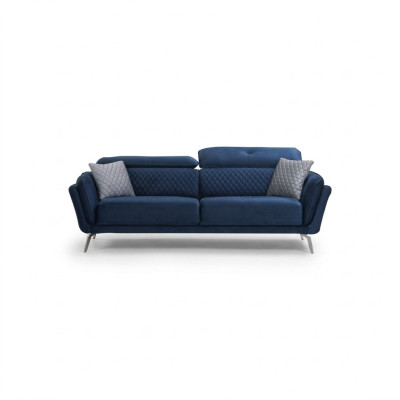 Blue textile sofa modern living room three-seater luxury 3-seater couch