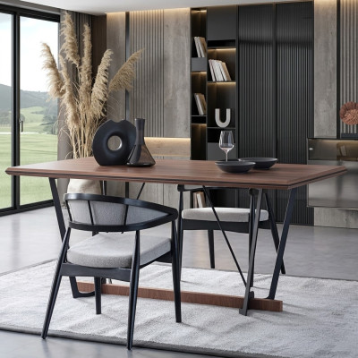 Dining room table wooden table dining table table dining room brown wood 180 cm