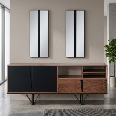 Wooden cabinet dresser sideboard cupboard sideboard brown wood dining room