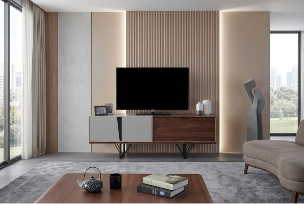 Living room sideboard TV stand RTV lowboard brown wood table furniture