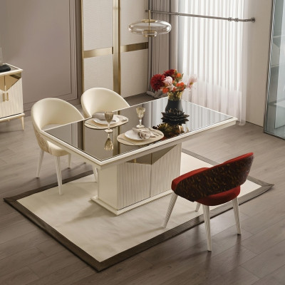 Dining room table dining table table dining room dining nook beige wood gold luxury