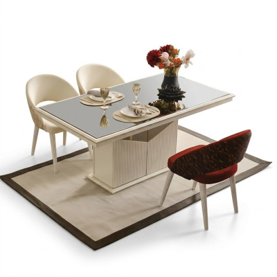 Dining room table dining table table dining room dining nook beige wood gold luxury