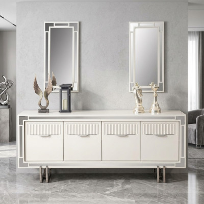 Sideboard white cabinet dresser wooden cabinet wood dining room